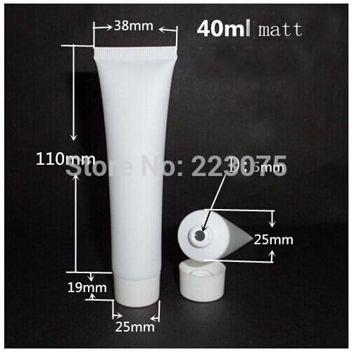 Free shipping 40ml white matt soft tube Cosmetic Containers Cream Lotion Clear Empty Tubes 50pcs/lot