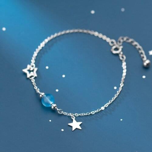 Modian Fashion 3 Color Natural Crystal Star 925 Sterling Silver Bracelet for Women Adjustable Bracelet Fine Jewelry Accessories