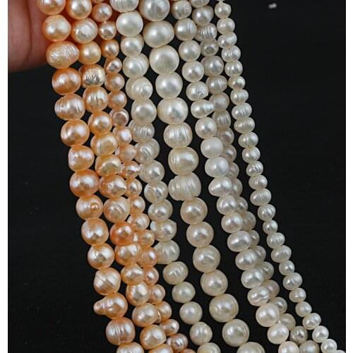 35.5CM Freshwater 4-10mm Natural Pearl Bead for DIY Necklace Bracelet Jewelry making Accessories