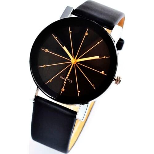 Womens Watch Leisure Pu Leather Fashion Quartz Clock Casual Feminino Relojes Men Unisex Wristwatch Chronograph