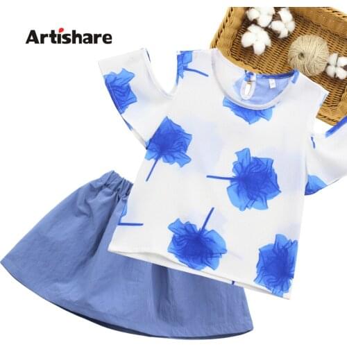 Kids Clothes Girls Floral Tshirt + Short Clothing For Girls Sashes Girls Clothes Set Summer Kids Tracksuit 6 8 10 12 14