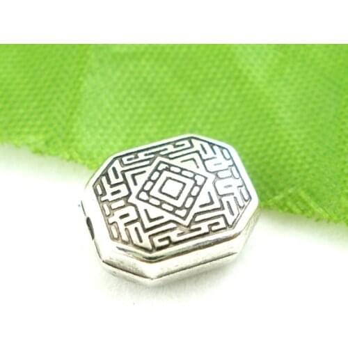 Doreen Box hot- 120PCs Silver Color Carved Spacers Beads 9x10mm(B01928)