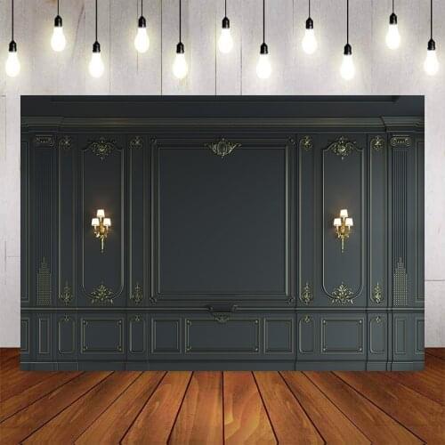 Mehofond Photography Background Black Vintage Elegant European Panels Gilding Sconces Decoration Photophone Photo Backdrops