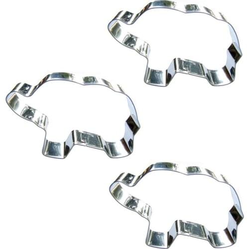 Elephant shape 3 piece biscuit cutting molds, baking tools, cake decorating soft candy tools