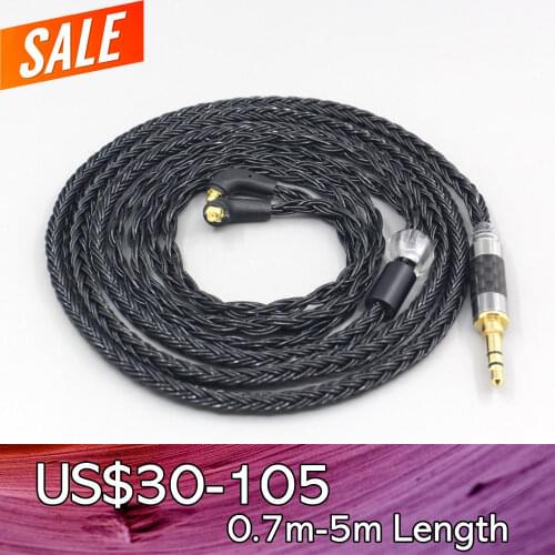 LN007400 16 Core 7N OCC Black Braided Earphone Cable For Etymotic ER4SR ER4XR ER3XR ER3SE ER2XR ER2SE