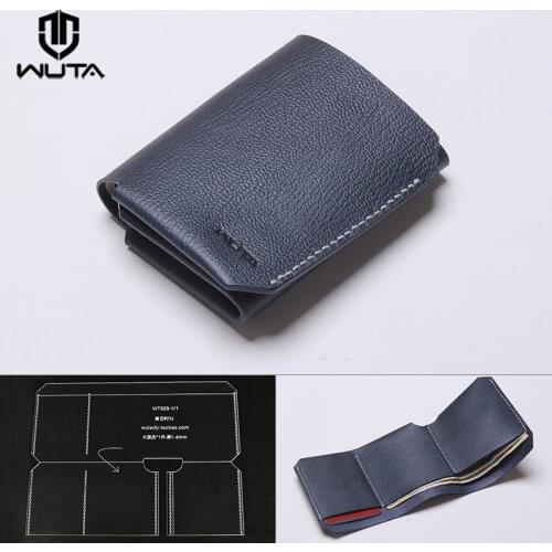 WUTA 928 Short Wallet Acrylic Template Leathercraft Tools Pattern Set Clear Acrylic Wallet Model DIY Leather Purse