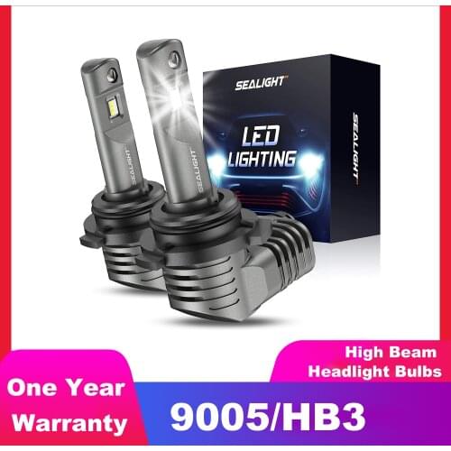 SEALIGHT 9005/HB3 High Beam Headlight Bulbs 1:1 Halogen Bulb Night Driving 6000K Bright LED Headlights Conversion Kit with Fan