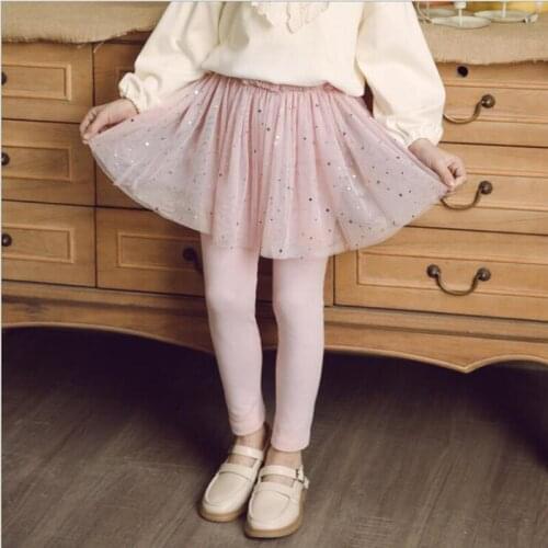 Spring and autumn girls' leggings, childrens hakama, baby pants, lace skirts, cotton childrens trousers, elastic waist childre