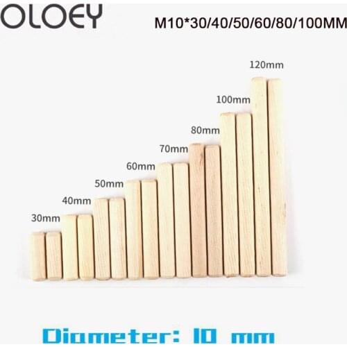 M10 Wooden Dowel Cabinet Drawer Round Fluted Wood Craft Dowel Pins Rods Set Furniture Fitting Length:30mm-100mm M10 Wooden Dowel