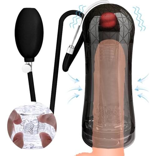 Masturbator Cup For Men Realistic Tip of Tongue and Mouth Vagina Pocket Tight Vagina Sex Vibration Female Masturbation