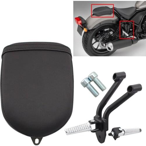 Motorcycle Rear Passenger Seat Cushion with Bracket Foot Rests Foot pegs Footrests Pedal Kit For Honda Rebel CMX 300 500