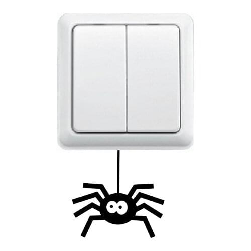 Cartoon Spider Funny Switch Sticker Creative Removable Wall Stickers For Kids Rooms 2WS0402