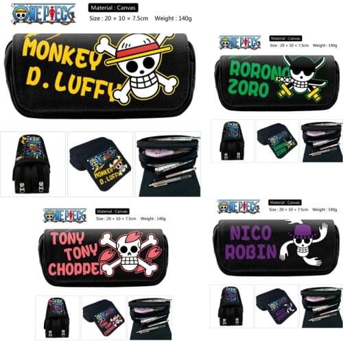 Cartoon One Piece Luffy Zoro Ace Chopper Pen Bag Student Pencil Case Teenage Boys Girls Kids School Stationery Case TFA3345