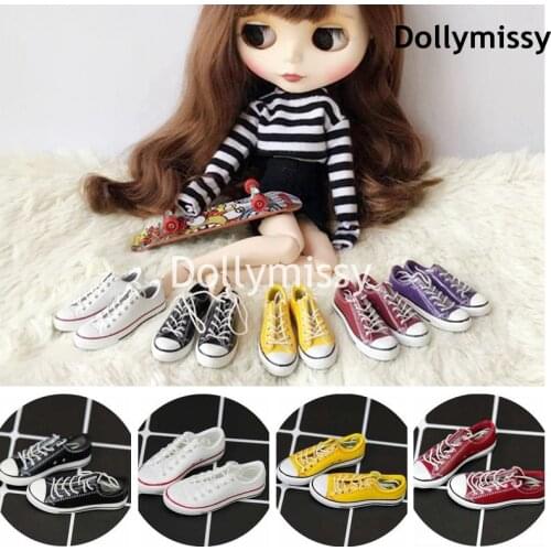 New 4.5cm Blyth Doll Shoes Fashion Sneakers Canvas Shoes for Blyth,Licca,Pullip, Azone Doll Accessories for 1/6 Dolls