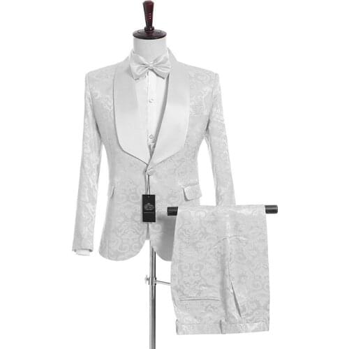 New Arrival One Button Groomsmen Shawl Lapel Groom Tuxedos Men Suits Wedding/Prom Best Man Blazer ( Jacket+Pants+Vest+Tie) A06