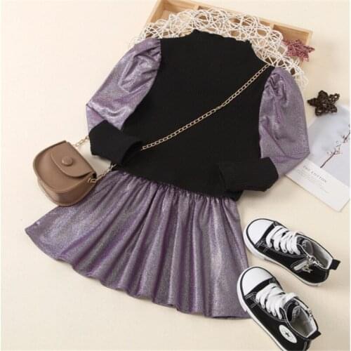 2-7Y Kids Toddler Baby Girls Spring Clothes Patchwork T-shirt Top + Casual Skirt 2pcs Set Spring Outfits