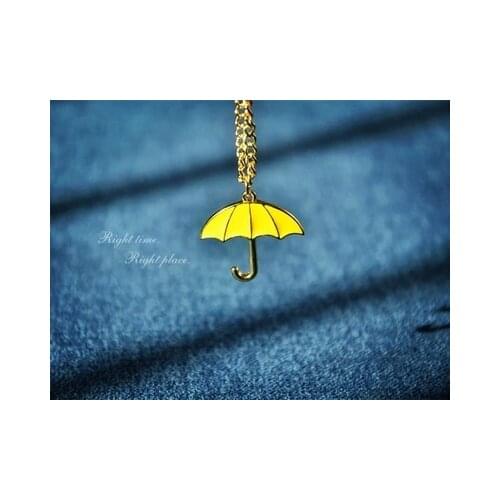 Popular American Tv show How I Met Your Mother Small Yellow Umbrella Pendant Necklace romantic present girlfriend