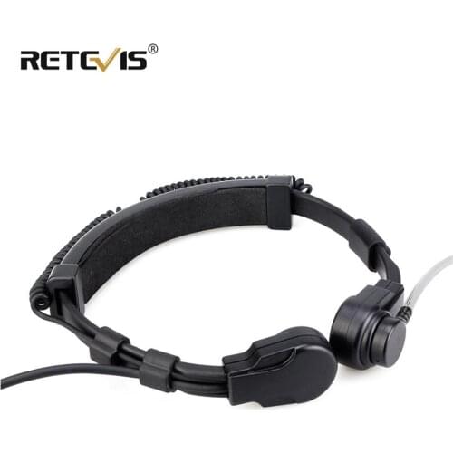 3-2 RETEVIS ETK006 Adjustable Tactical Throat Mic With PTT throat microphone Headphones Walkie Talkie For Airsoft Games