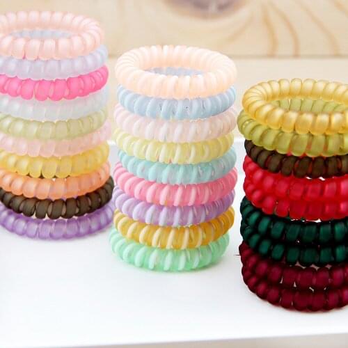Scrunchies Hair Accessories For Women Solid Candy Color Rubber Band Temperament Telephone Line Elastic Hair Tie Bands Headwear