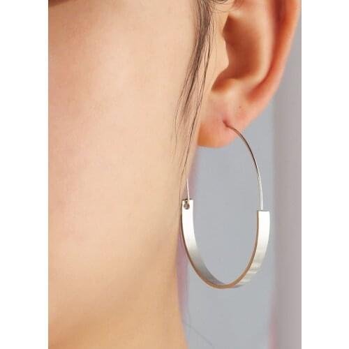 Hot Trendy Statement Hoop Earrings for Women Big Circle Gold Siver Color Earring Luxury Fashion Jewelry for Wedding Party Gift