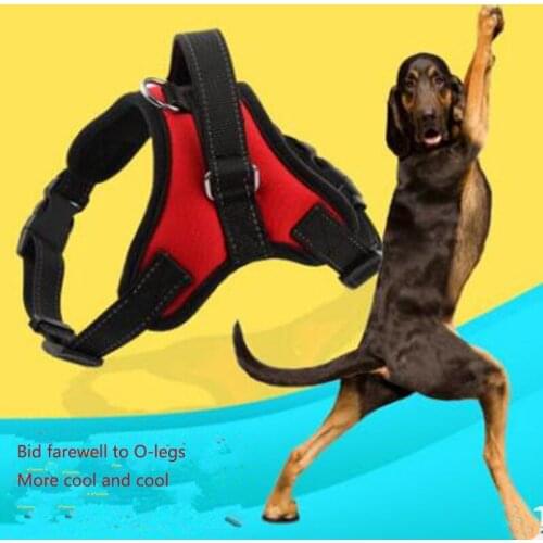 Pet Hot Sale Reflective Rope Nylon Handle Adjustable 15Colors Large Dog Harness For Small Medium Large Dog Animals L Size