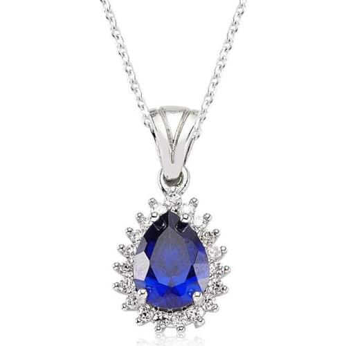 Tevuli 925 Sterling Silver Blue Drop Pendant