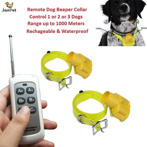 Waterproof Hunting Sound Dog Beeper Collars 1000 Remote Control Dog Training Collar Rechargeable Dog Tracking Collar