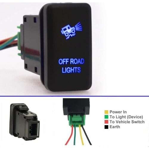 OFF ROAD LIGHTS waterproof 12V-24V Push button switch ON/OFF Switch lasered symbol button switch For Tundra Yaris