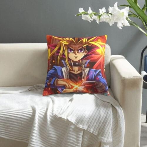 Yugi Muto Anime pattern print Cushion Cover Decorative Pillowcase Chair Seat Square Car Pillow Cover Home Living Textile
