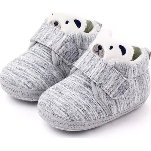 Winter Warm Baby Shoes Boys Girls Breathable Anti-Slip Cartoon Toddler Soft Soled Casual Walking Shoe 0-12M