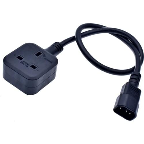0.3m/06m UK Power Adaptor Cord , IEC C14 Male Plug to UK 3Pin Female Socket Power Adapter Cable For PDU UPS,13A,1 pcs