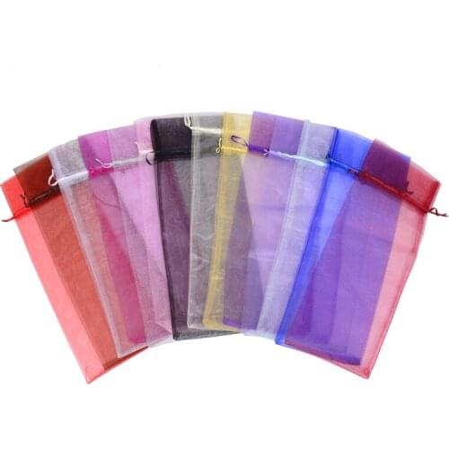 10 x Sheer Organza Wine Bottle Gift Bags for Present Weddings Party