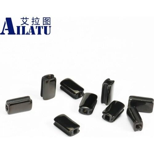 Ailatu 10 Pieces 10x5mm Rectangle Stainless Steel Bracelet Back Beads Accessories Fashion Jewelry Engrave Logo Laser Printing