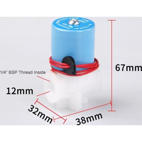 12V/24V Inlet Valve 1/4" BSP Thread Mini Solenoid Valve for RO Reverse Osmosis Free Shipping