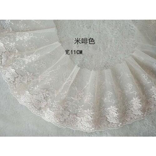 2Yards Beige Coffee Mesh Doll Lace Fabric Trim DIY Clothing Material Garment Needlework Sewing Accessories Underwear Handmade