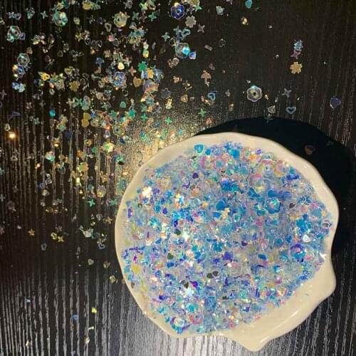 30g/opp Blue Flowers Sequins RAINBOW BRIGHT Shake Card Accessories Cutting Dies Stamps Embossing Decoration Diy Greeting