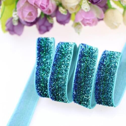 50 yards #B-11 glitter frosted elastic, hign quality 5/8" glitter elastic ribbon