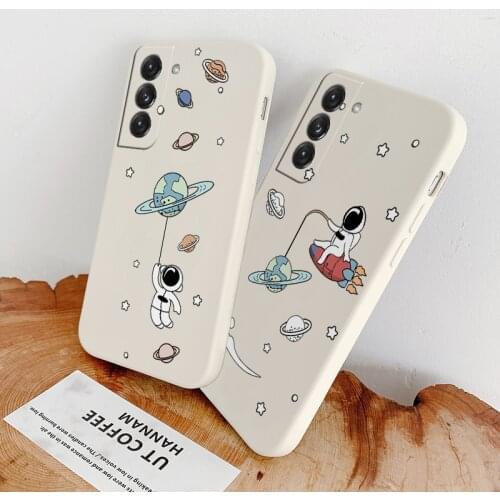 Astronaut Case For Samsung Galaxy S21 S20 FE S10 Note 20 10 Ultra Plus A72 A52 A42 A32 A71 A51 A41 A31 A21S Phone Cover Case
