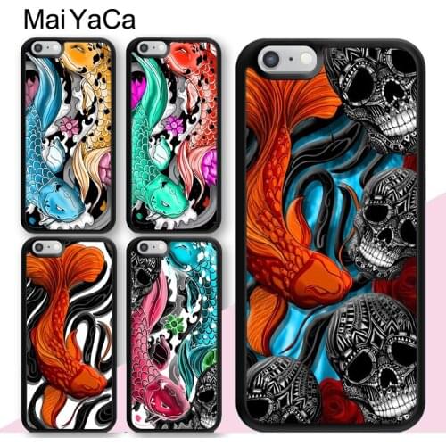 MaiYaCa Koi carp fish japanese skull tattoo Case For iphone 12 mini 11 Pro MAX X XR XS MAX SE 2020 6S 7 8 Plus 5S Cover