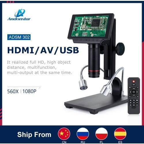 Andonstar HDMI/AV Microscope long object distance digital USB Microscope for mobile phone repair soldering tool bga smt watch