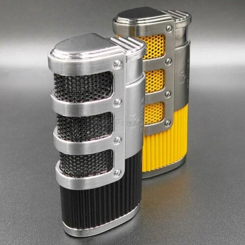 COHIBA High Grade Gadgets Smoking Windproof Cigar Torch Lighters Refillable Fire Flame Built-in Punch Cigarette Lighter Portable