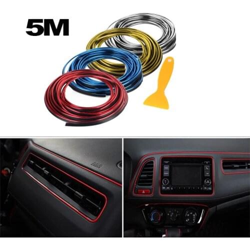 5M Of General Decorative Strip Soft Strip Interior Trim Car Cover Decorative Panel Dashboard Door Shape Car Accessories