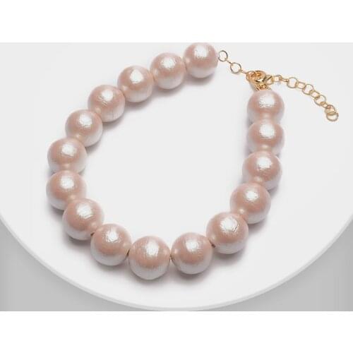 Amorita boutique Exaggerated fashion simple large pearl necklace