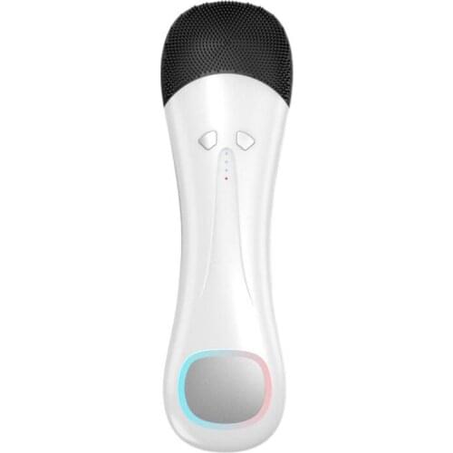 Electric Cleansing Brush Beauty Instrument,Silicone Cleansing Brush Deep Pores Washing Device Heating Massager