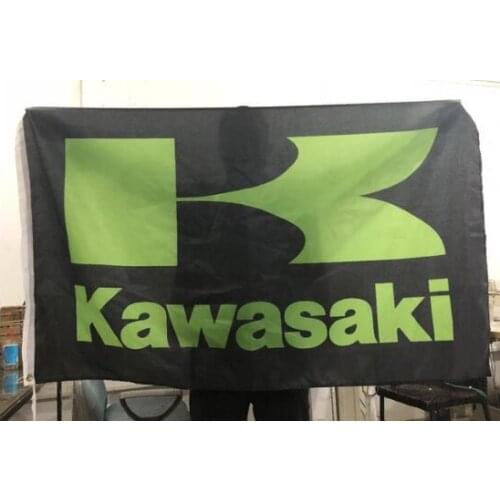 Kawasaki Flag 3X5FT banner 100% polyester Car Flag free shipping
