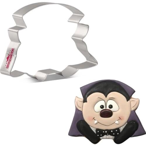 KENIAO Vampire Cookie Cutter For Halloween Party - 8.8 x 11.4 CM - Biscuit / Fondant / Pastry Cutter - Stainless Steel