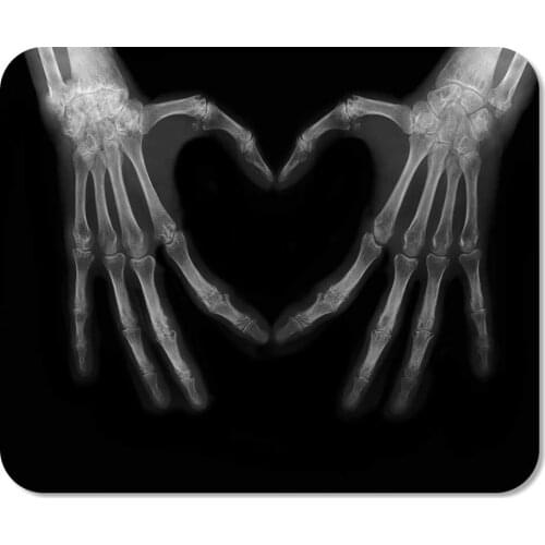 Mousepad Computer Notepad Office Xray Bones of Hands Making The Sign Love Heart Science Body Human Medical Medicine Home