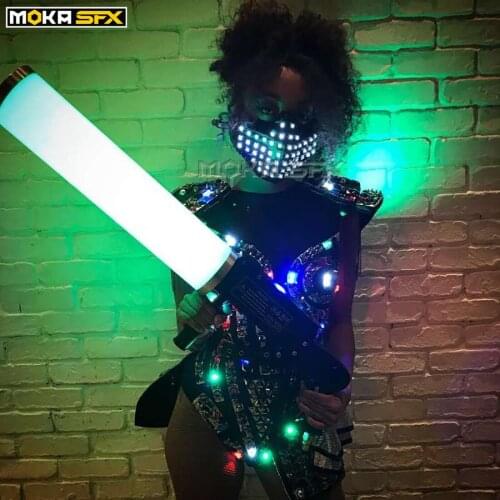 LED light suits women robot luminous costume led clothes stage dance performance show dress for nightclub dj disco stage effect