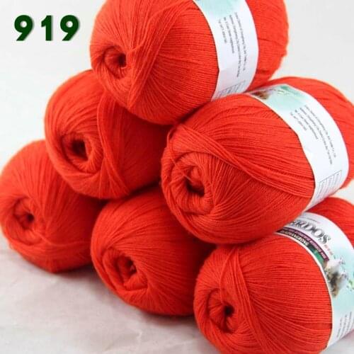 Lot of 6 Skeins Fine Lace Soft Wool Acrylic Cashmere Yarn Knitting Coral 919