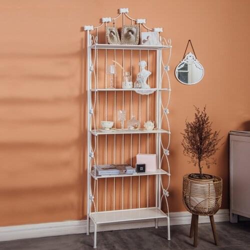 GY French Wrought Iron Stainless Steel Shelf Floor Multi-Layer Storage Rack Bowl Dish Toy Collection Storage Rack